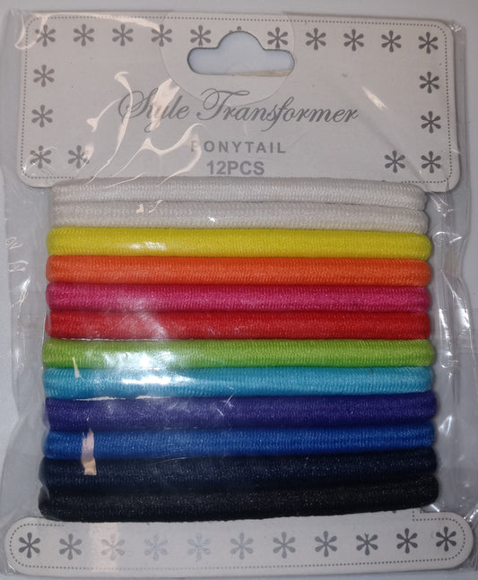Style Transformer; 12 Pack Ponytail Holders