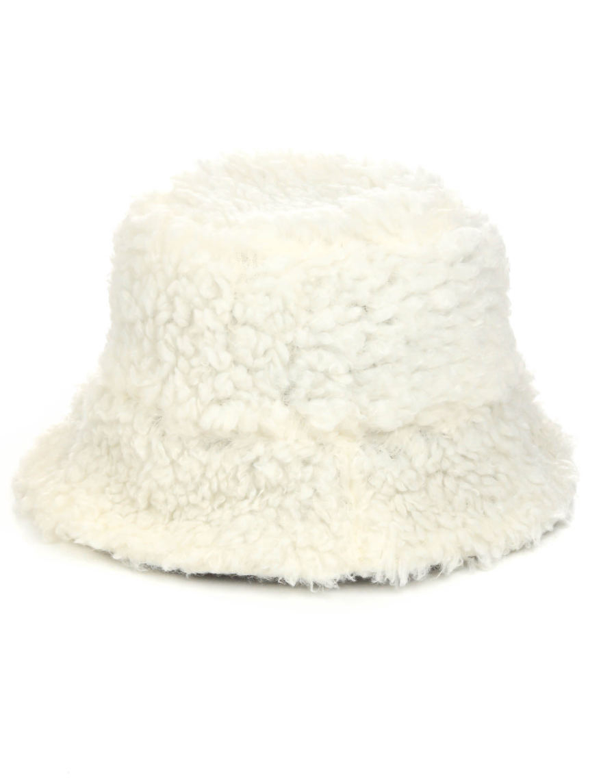 Faux Teddy Bear Fur Bucket Hat