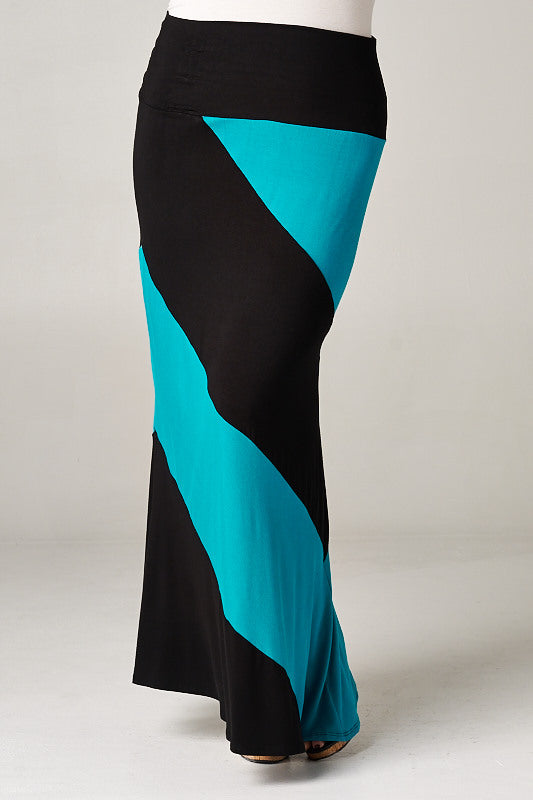 Colorblock Maxi Skirt