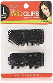 12 pcs Wig Clips Snap Comb 1 1/4 Medium (Brown) by Magic Collection