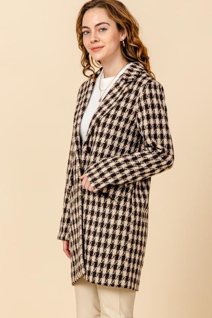 Plaid Long Blazer Coat