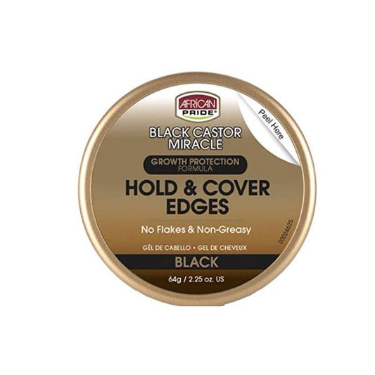 African Pride:  Black Castor Miracle Hold & Cover Edges, 2.25 Oz.