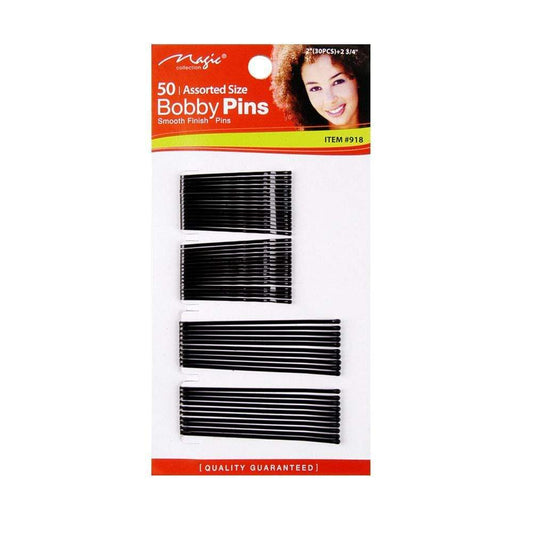 Magic Collection: 50 Black ( Assorted Size) Bobby Pins