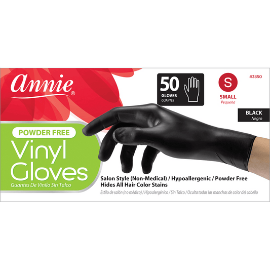 Annie:Black Powder Free Vinyl Gloves