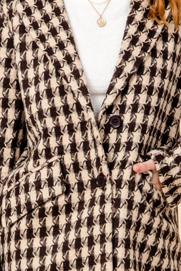 Plaid Long Blazer Coat