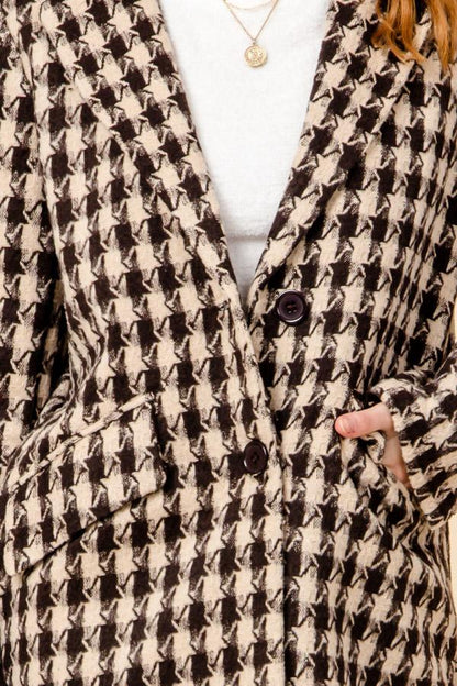 Plaid Long Blazer Coat